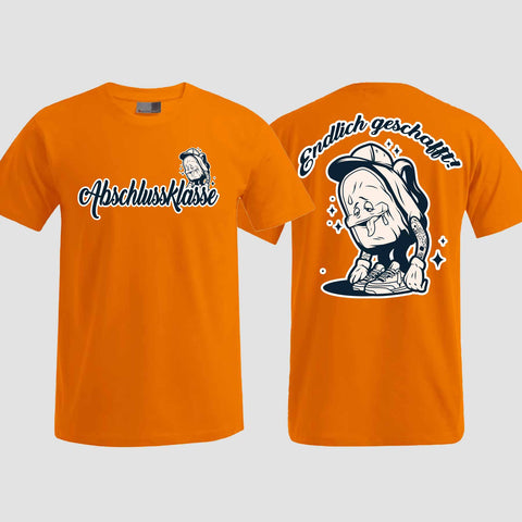 1058 "Endlich" Abschluss T-Shirt beidseitig bedruckt