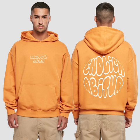 1037 "endlich Frei" Abi Premium Oversize Hoodie beidseitig bedruckt