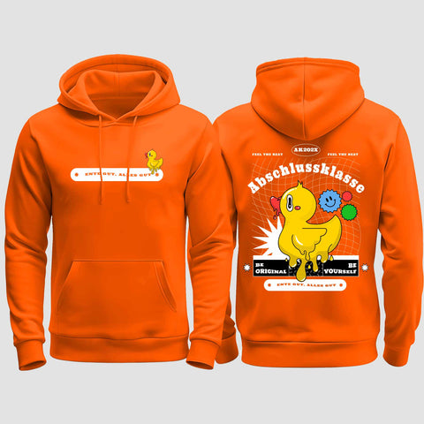 1053 "Ente gut, alles gut" Abschluss regular College Hoodie beidseitig bedruckt