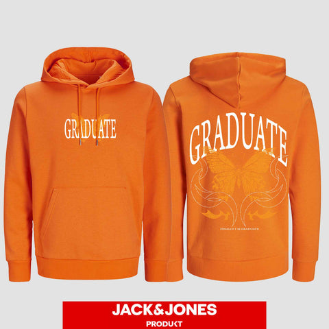 1052 "GRADUATE Schmetterling" ABI / Abschluss Hoodie by Jack&Jones beidseitig bedruckt