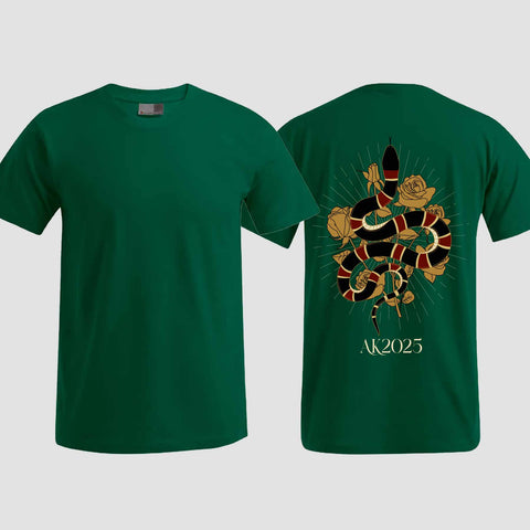 1042 "Streetwear Snake" Abschluss T-Shirt einseitig bedruckt