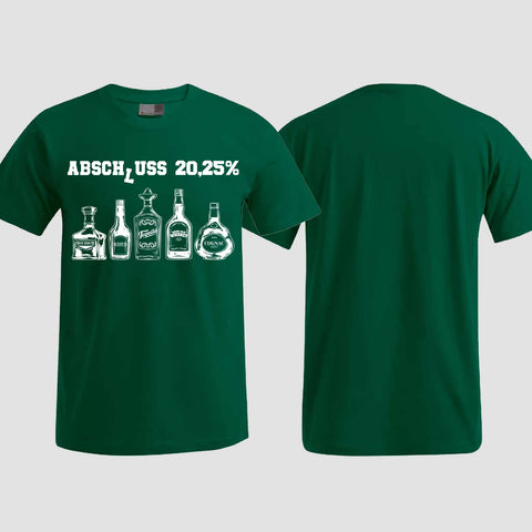 1039 "Abschluss 20,25%" Abschluss T-Shirt einseitig bedruckt