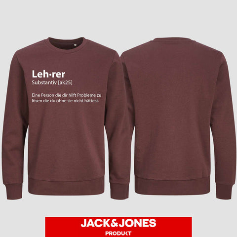 1049 "Definition Lehrer" Abschluss Sweatshirt by Jack&Jones einseitig bedruckt