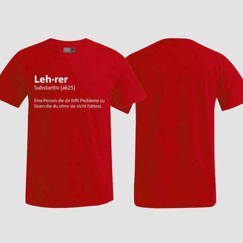 1049 "Definition Lehrer" Abschluss T-Shirt einseitig bedruckt