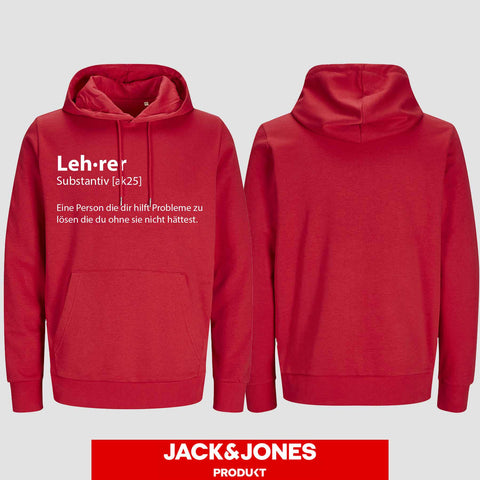 1049 "Definition Lehrer" Abschluss Hoodie by Jack&Jones einseitig bedruckt