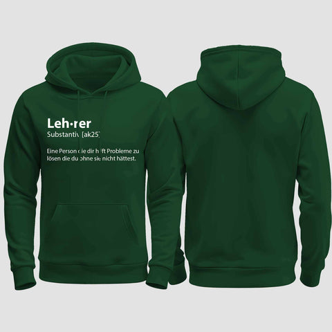 1049 "Lehrer" Abschluss regular College Hoodie einseitig bedruckt