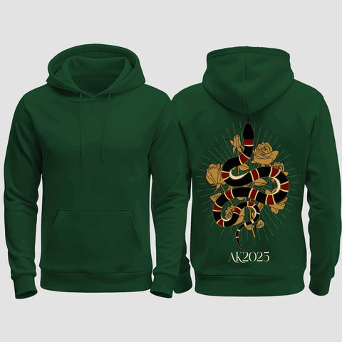 1042 "Snake" Abschluss regular College Hoodie einseitig bedruckt