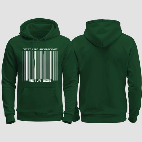 1025 "Barcode Abi" Abi regular College Hoodie einseitig bedruckt