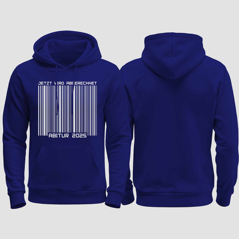 1025 "Barcode Abi" Abi regular College Hoodie einseitig bedruckt