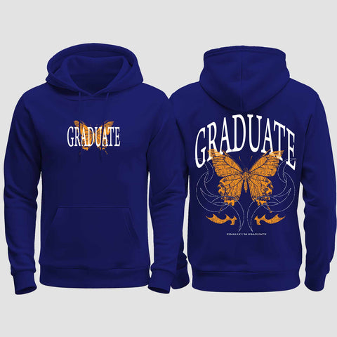 1052 "Graduate" Abschluss / Abi regular College Hoodie beidseitig bedruckt