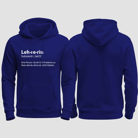 1050 "Lehrerin" Abschluss regular College Hoodie einseitig bedruckt