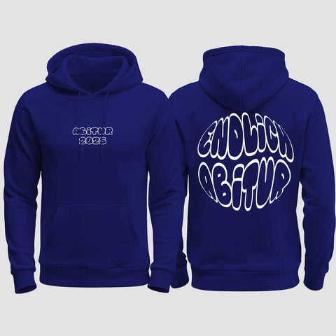 1037 "Endlich Frei" Abi regular College Hoodie beidseitig bedruckt