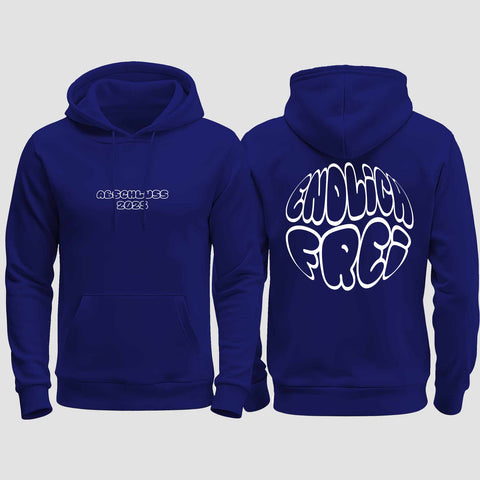 1036 "Endlich Frei" Abschluss regular College Hoodie beidseitig bedruckt