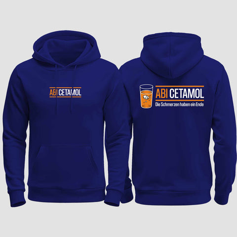 1002 "Abicetamol" Abi regular College Hoodie beidseitig bedruckt