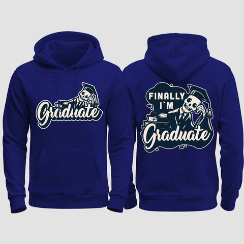 1059 "Finally" Abschluss regular College Hoodie beidseitig bedruckt