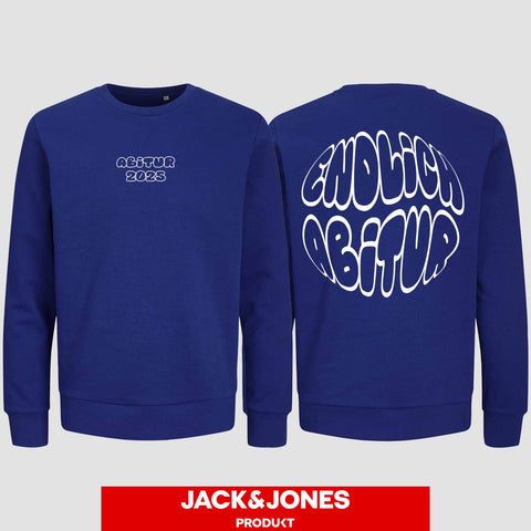 1037 "Endlich frei" Abi Sweatshirt by Jack&Jones beidseitig bedruckt