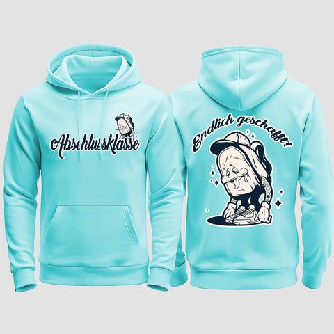 1058 "Endlich" Abschluss regular College Hoodie beidseitig bedruckt