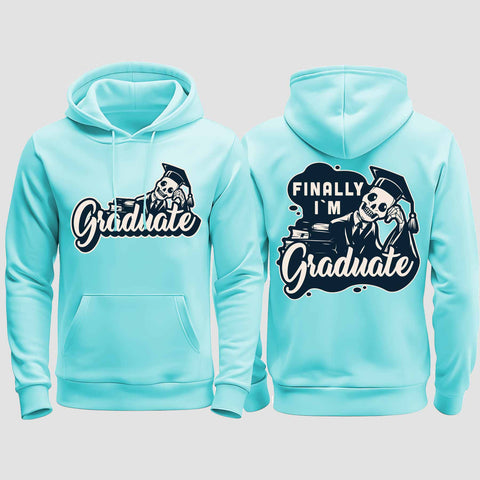 1059 "Finally" Abschluss regular College Hoodie beidseitig bedruckt