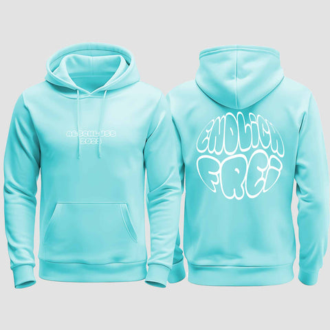 1036 "Endlich Frei" Abschluss regular College Hoodie beidseitig bedruckt