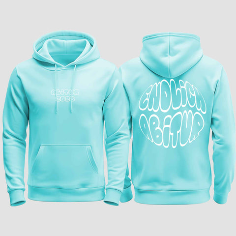 1037 "Endlich Frei" Abi regular College Hoodie beidseitig bedruckt