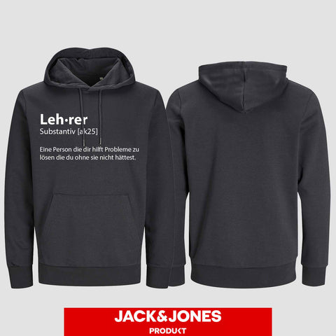 1049 "Definition Lehrer" Abschluss Hoodie by Jack&Jones einseitig bedruckt