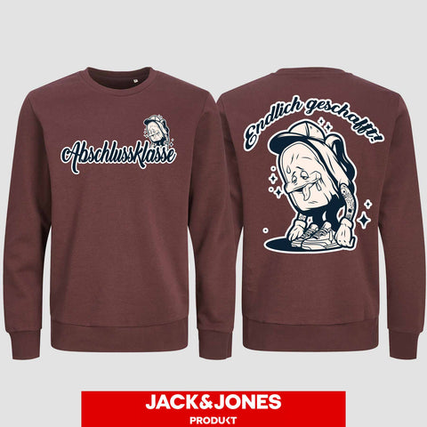 1058 "Endlich" Abschluss Sweatshirt by Jack&Jones beidseitig bedruckt