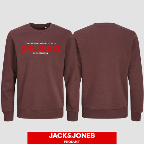 1029 "Checknix" Abschluss Sweatshirt by Jack&Jones einseitig bedruckt