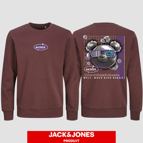 1055 "Welt, mach dich bereit" Abschluss Sweatshirt by Jack&Jones beidseitig bedruckt
