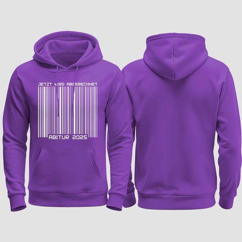 1025 "Barcode Abi" Abi regular College Hoodie einseitig bedruckt