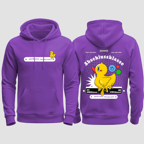 1053 "Ente gut, alles gut" Abschluss regular College Hoodie beidseitig bedruckt