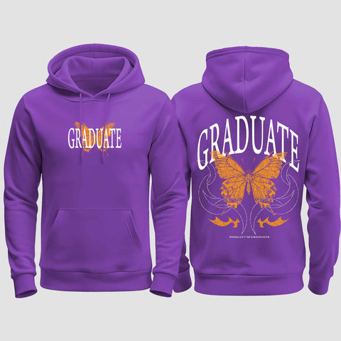 1052 "Graduate" Abschluss / Abi regular College Hoodie beidseitig bedruckt