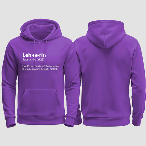 1050 "Lehrerin" Abschluss regular College Hoodie einseitig bedruckt