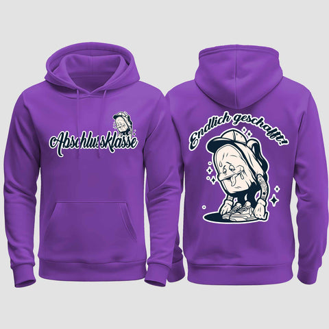 1058 "Endlich" Abschluss regular College Hoodie beidseitig bedruckt