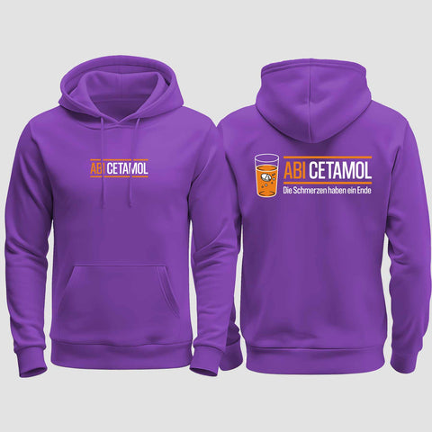 1002 "Abicetamol" Abi regular College Hoodie beidseitig bedruckt