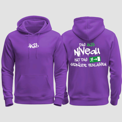 1035 "das Niveau" Abschluss regular College Hoodie beidseitig bedruckt