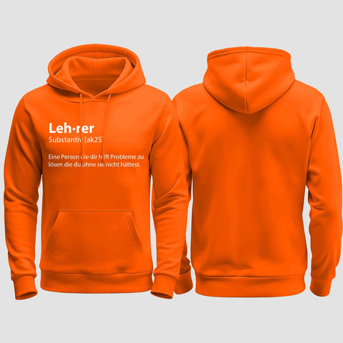 1049 "Lehrer" Abschluss regular College Hoodie einseitig bedruckt