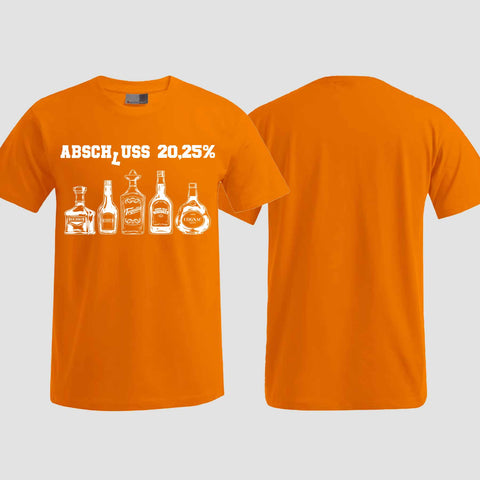 1039 "Abschluss 20,25%" Abschluss T-Shirt einseitig bedruckt