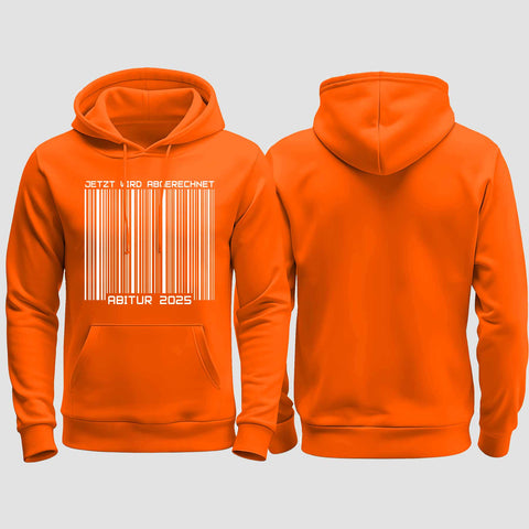 1025 "Barcode Abi" Abi regular College Hoodie einseitig bedruckt