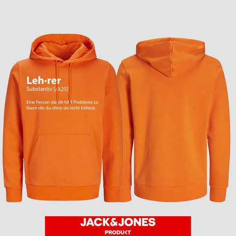 1049 "Definition Lehrer" Abschluss Hoodie by Jack&Jones einseitig bedruckt