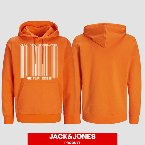 1025 "Barcode" ABI Hoodie by Jack&Jones einseitig bedruckt