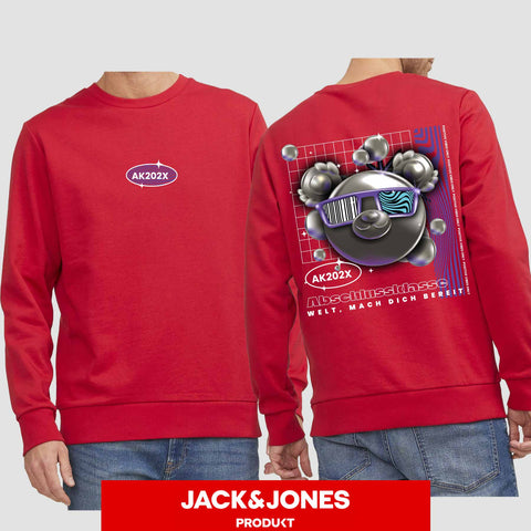 1055 "Welt, mach dich bereit" Abschluss Sweatshirt by Jack&Jones beidseitig bedruckt