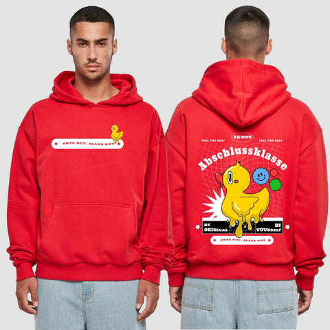 1053 "Ente gut, alles gut" Abschluss Premium Oversize Hoodie beidseitig bedruckt