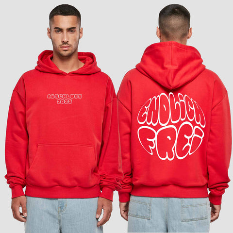 1036 "endlich Frei" Abschluss Premium Oversize Hoodie beidseitig bedruckt