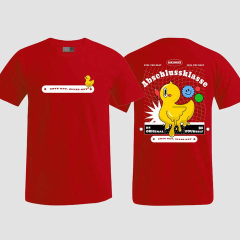 1053 "Ente gut, alles gut" Abschluss T-Shirt beidseitig bedruckt