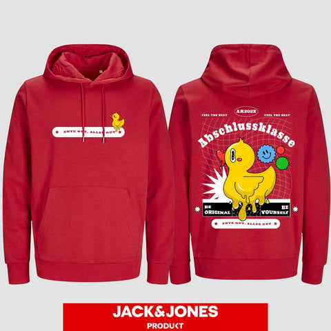 1053 "Ente gut, alles gut"  Abschluss Hoodie by Jack&Jones beidseitig bedruckt