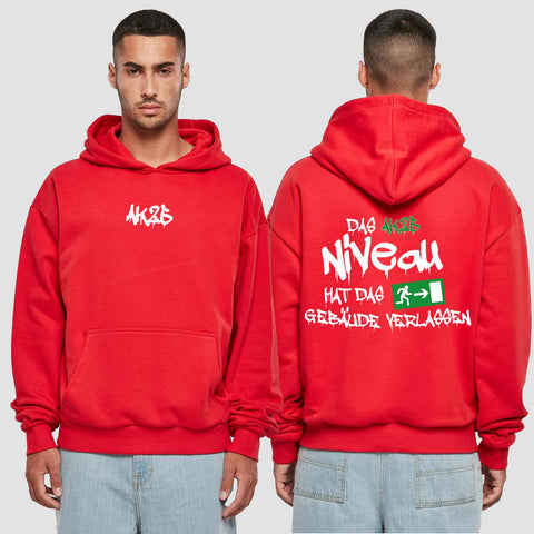 1035 "das Niveau" Abschluss Premium Oversize Hoodie beidseitig bedruckt