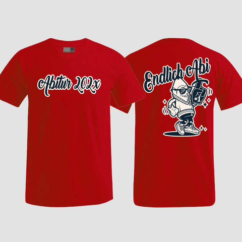 1060 "Endlich Abi" Abi T-Shirt beidseitig bedruckt