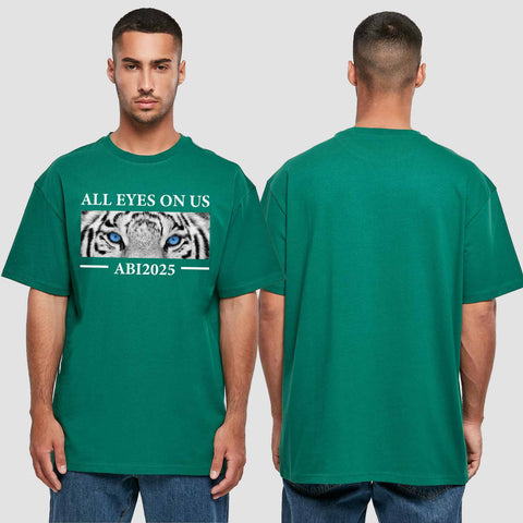 1021 "All Eyes on us - Tiger" Abi Oversize T-Shirt einseitig bedruckt