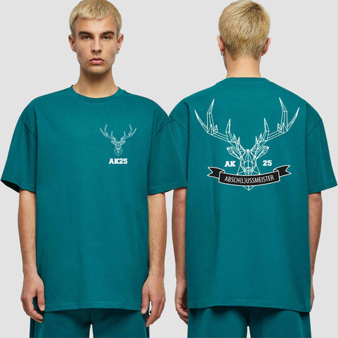 1017 "Absch(l)ussmeister Polygon" Abschluss Oversize T-Shirt beidseitig bedruckt