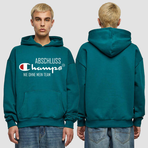 1028 "Abschluss Champs" Abschluss Premium Oversize Hoodie einseitig bedruckt